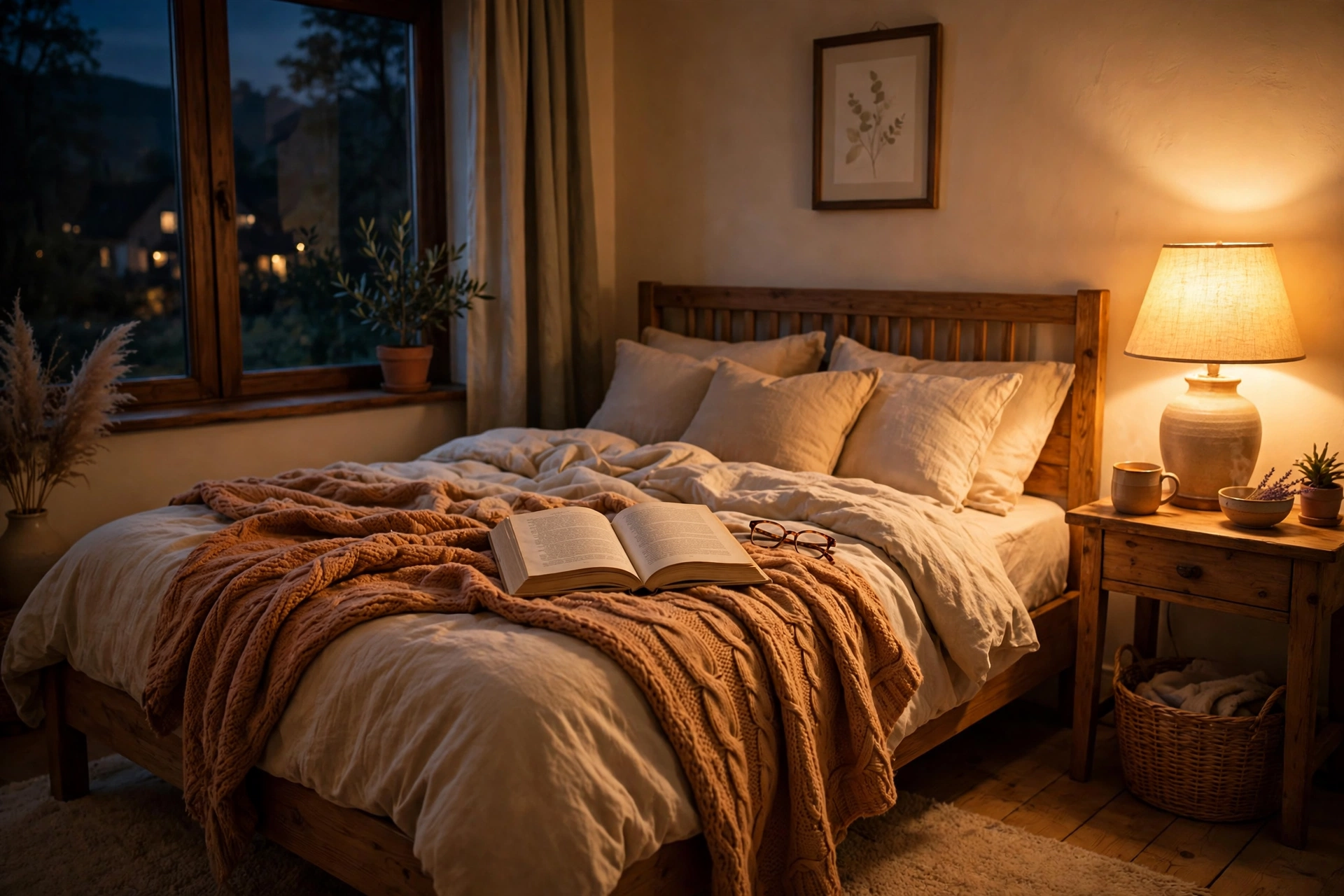 Sweet dreams — a cozy bedroom at night for good night quotes