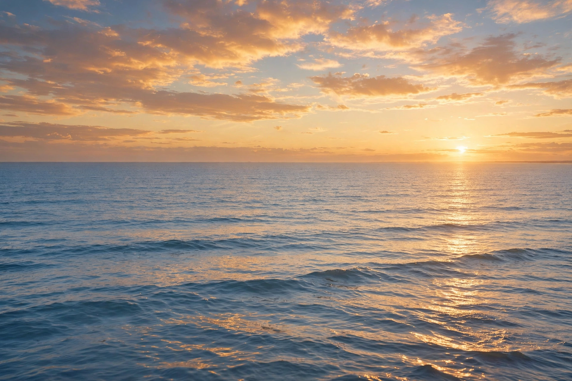 ocean quotes — sunset over a calm ocean